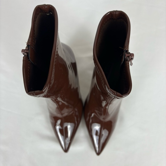 Steve Madden Ticker Boots Retro Funky Flare Chunky Heel Ankle Boot Brown Size 6 - Picture 7 of 16